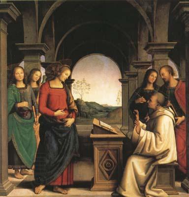 PERUGINO, Pietro The Vision of St Bernard (mk08) oil painting picture